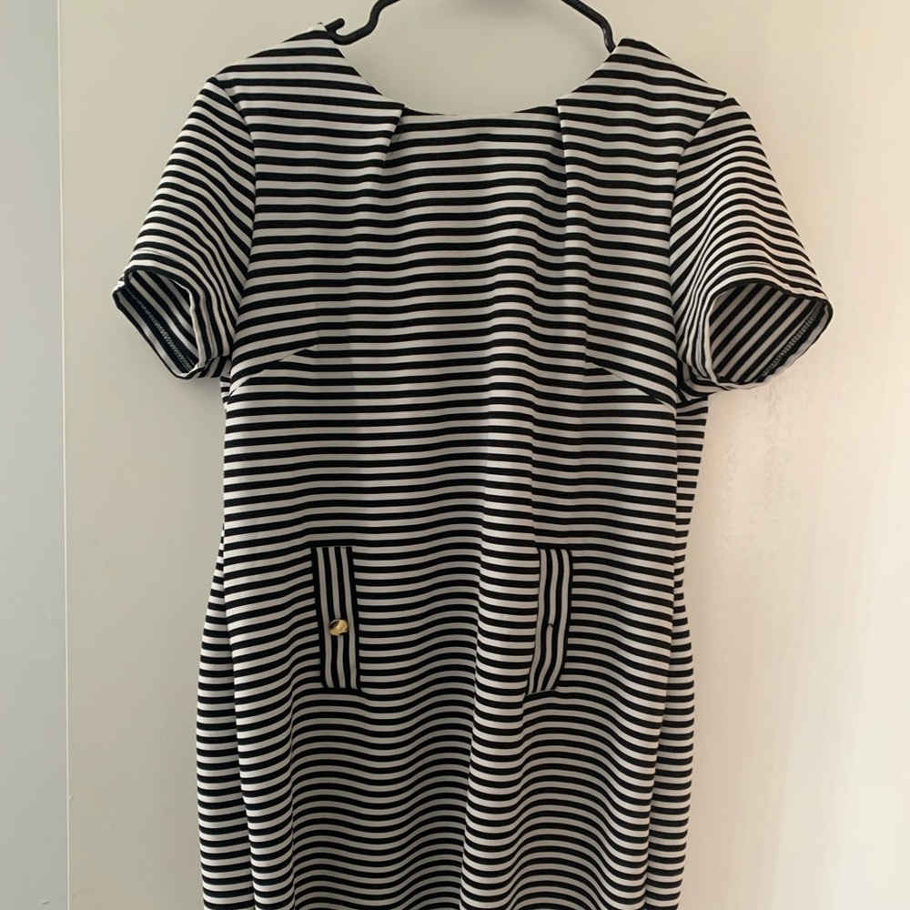 vintage plus size striped fitted dress